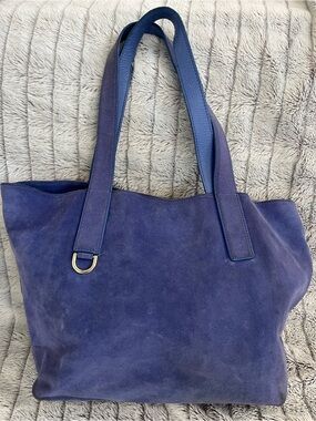 J. McLaughlin Periwinkle Blue Suede Tote Bag